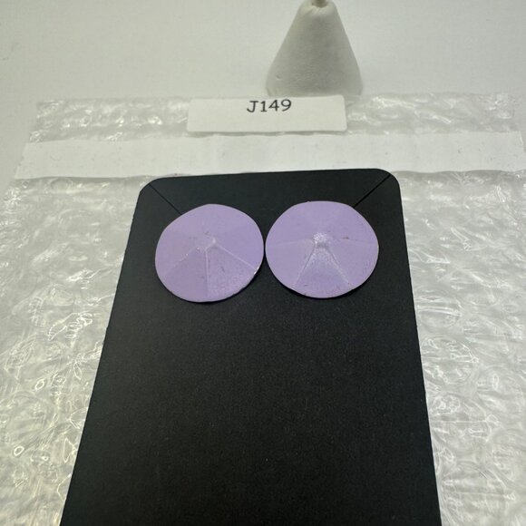 Vintage Lavender Purple Geometric Stud Earrings - Picture 5 of 5